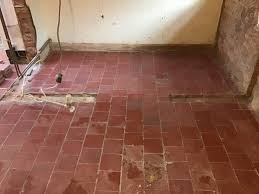If you tile the floor first the main benefit is that when you move on to fix the wall tiles, you can hide the cuts in the floor tiles where they meet the wall. Victorian Quarry Tiled Floor Restoration In Kettering Quarry Tiled Floors Cleaning And Sealing