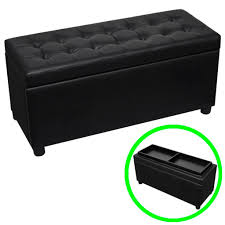 Maybe you would like to learn more about one of these? Storage Ottoman Bed End Bench Seat Padded Footstool Blanket Toy Chest Box Black Ebay