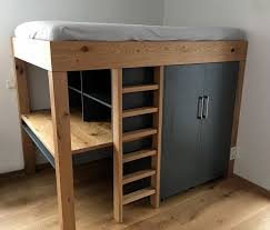 Geko xl etagenbett mit treppe. Hochbett Aus Eiche Mit Kleiderschrank Und Schreibtisch Kinderbett Aus Eiche Hochbett Loft Betten Schlafzimmer Aufbewahrung Kinderbett