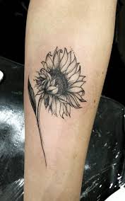 Black And Grey Sunflower Tattoo Black Gray Sunflower Tattoo C Tattoo Artist Camila Conti White Sunflowers Sunflower Tattoo Sunflower Tattoos