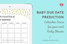 1 personalised baby shower guess the date and weight game 225300. Baby Due Date Prediction Calendar Game