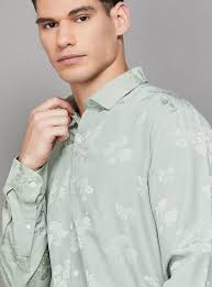 V DOT Floral Slim Fit Shirt