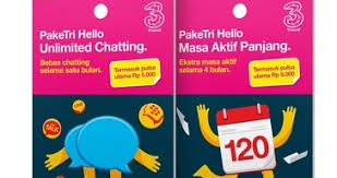 Ketikkan saja chatting, kemudian akan muncul paket chatting sebulan di bawahnya, silahkan pilih paket tersebut. Paket Chatting 3 Tri Sebulan 5000 Unlimited