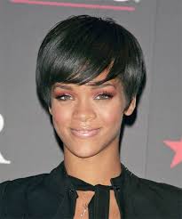Rihanna curly hair short curls short wavy fine hair. Rihanna Short Straight Black Hairstyle