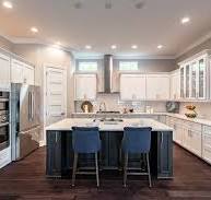 Navy Blue and White Modern Design Shaker Kitchen Cabinet for ...