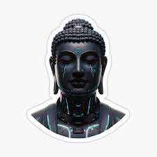 Cyberpunk Circuits Meditation Stickers for Sale