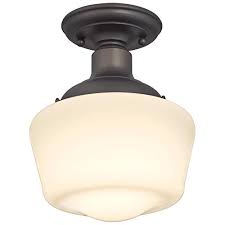 Westinghouse Lighting 6342200 Scholar One Light Indoor Semi Flush Ceiling Fixture Oil Rubbed Bronze Finish With White Farmhouse Goals