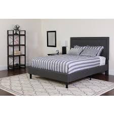 A smooth finish and clean lines allow this bed to expertly flow with an array of existing furniture and styles. Home Garden Platform Bed Frame With Headboard Queen Size Upholstered Beds Wood Frames Black Beds Bed Frames