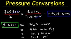 Gas Pressure Unit Conversions - torr to atm, psi to atm, atm to mm ...