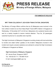New fare for lrt and monorail new train frequency and operating hour detail. Ramlan Ibrahim On Twitter Mfa Press Release Mrt Train Collision At Joo Koon Train Station In Singapore