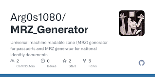GitHub - Arg0s1080/MRZ_Generator: Universal machine readable zone (MRZ)  generator for passports and MRZ generator for national identity documents
