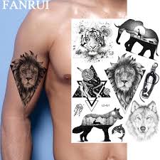 Badass tattoos body art tattoos new tattoos tattoos pics space tattoos tattoo images tatoos female tattoos tattoo drawings. Buy Galaxy Lion Triangle Tiger Wolf Temporary Tattoos For Men Realistic Fake Tattoo Body Art Black Tatoo At Affordable Prices Free Shipping Real Reviews With Photos Joom