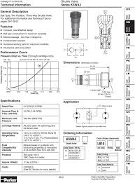 Catalog Hy Us Series Cavity Description Flow Pressure Page