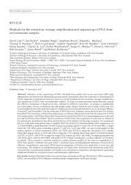 Pdf Methods For The Extraction Storage Amplification And Sequencing Of Dna From Environmental Samples