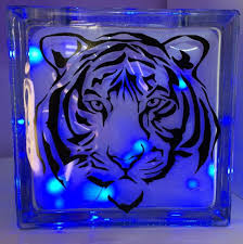 Tiger Light Block Light Up Tiger Gift Tiger Light Tiger Etsy Tiger Gifts Glass Blocks Gifts