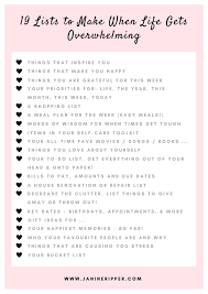 46 Lists To Make When Life Gets Overwhelming Journal Writing Positivity Journal Prompts