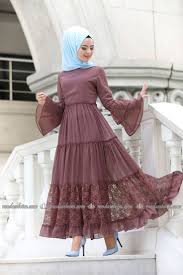 Moda Selvim Dantel Detay Elbise 81674bn105 Gul Kurusu Model Pakaian Hijab Model Baju Wanita Model Pakaian