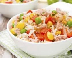 Salade De Riz Rassasiante Aux Petits Legumes Au Thon Et Au Paprika Recette Cuisine Salade De Riz Thon Recette Salade De Riz Et Salade Pates Thon