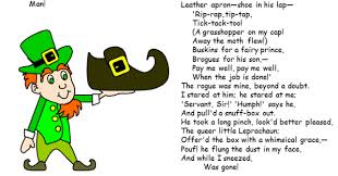 Including funny rhyming poems, poems about nature and animals, poems. Poem The Leprechaun By William Allingham