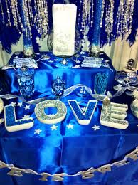 My Wedding Candy Buffet Blue Silver White Candy Buffet Wedding Blue Themed Wedding Wedding Table Decorations Blue