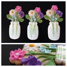 I intentionally kept the cookies on the simpler side to. Image Cookie Connection Mason Jar Cookies Flower Sugar Cookies Flower Cookies
