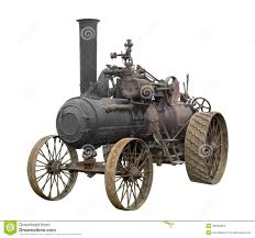 Vintage Steam Engine Tractor Isolated. Stock Photo - Image of farming,  tractor: 48405624