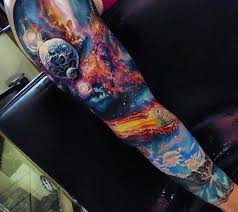 Frankenstein galaxy tattoo on the left inner arm. Top 67 Space Tattoo Ideas 2021 Inspiration Guide