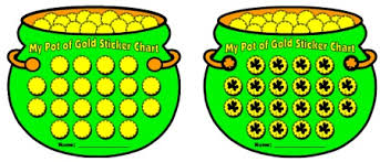 St Patricks Day And March Sticker Charts Incentive Charts
