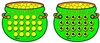 st patricks day and march sticker charts incentive charts