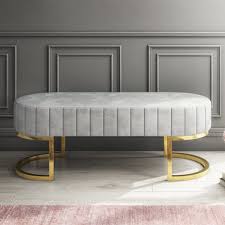 Shop for mudroom bench and storage online at target. Safina Velvet Bench In Silver Grey With Gold Legs Furniture123