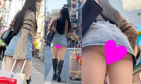 4K60P街撮り】お尻見えてる‼超激ミニスカ清楚系女子 - devil999.com - 盗撮・のぞき