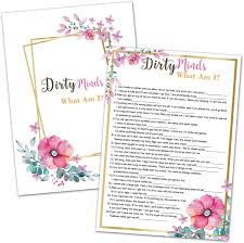 Maybe you would like to learn more about one of these? Buy Bridal Shower Games Dirty Minds What Am I Wedding Shower Games For Guests Bachelorette Party Games For 40 Guests Online In Turkey B07w57vr3w