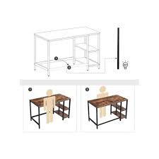 Étagère au style industriel (hauteur : Bureau Informatique Danny Pour Teletravail Table D Etude Avec Etagere A 2 Niveaux A Gauche Ou