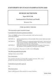 Hunt241 2021 s1 - 2021 exam - Human Nutrition - Studocu