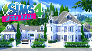 The Sims 4 Speed Build Suburban Chateau No Cc Sims Sims 4 Mansions