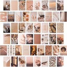 You'll get 50 4 x 6 glossy photos. Buy Cy2side 50pcs Beige Aesthetic Picture For Wall Collage 4x6 Boho Cards Cream Collage Print Kit Warm Color Room Decor For Girls Wall Art Print For Room Dorm Photo Display Vsco Poster
