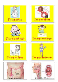 La enfermera limpió y vendó la herida. Illnesses And Injuries Cards English Esl Worksheets For Distance Learning And Physical Classrooms