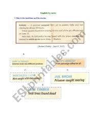 Check 'gaji' translations into english. Match The Headlines And The News Esl Worksheet By Narumon