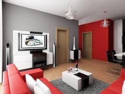 Grey Black Accent Wall Living Room Grey Red Living Room Small Apartment Living Room Apartment Living Room Design Grey And Red Living Room