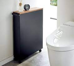 yamazaki slim rolling bathroom cart with handle in 2021 bathroom cart slim bathroom storage narrow bathroom storage