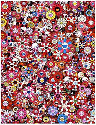 Takashi Murakami Skulls Flowers Red Takashi Murakami Murakami Flower Skull