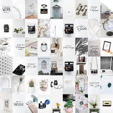 Minimalist White Tone Wall Collage Kit Digital Copy Pack Etsy Wall Collage Wall Photo Collage Wall