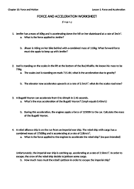 Time taken = 2 seconds. Acceleration Calculations Worksheet Physical Science If8767 Promotiontablecovers