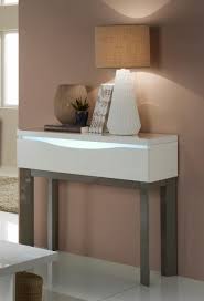 Valera Contemporary Console Table In Silex Oak Wood Effect Finish And White Lacquer Integr Sofa Table Design Contemporary Console Table Entryway Table Modern