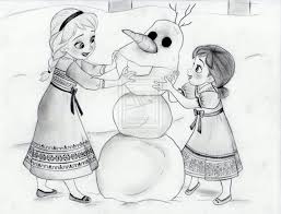 Elsa And Anna Make Olaf By Julesrizz On Deviantart Olaf Drawing Disney Drawings Sketches Disney Canvas Art