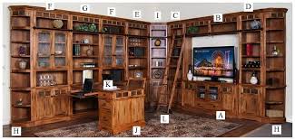 Sedona Rustic Tall Library Modular Wall Oak Modular Office Pieces In Arizona Oak Office Furniture Wa Rustic Bookcase Modular Walls Wood Entertainment Center