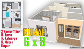 Sekalipun desain rumahnya sederhana, namun rumah di kampung mempunyai daya tarik tersendiri. 9 Inspirasi Dan Contoh Denah Rumah 6x8 Minimalis Antisesak