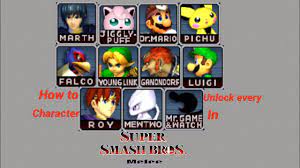 A step by step guide to unlocking every character 6 roy: How To Unlock Every Character In Super Smash Bros Melee Youtube