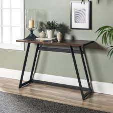 Manor Park Rustic Wood And Metal Entryway Table Dark Walnut Walmart Com Entryway Tables Entry Table Iron Accent Table