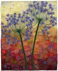 Autumn Allium Duo Art Quilts Fabric Art Landscape Quilts